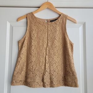 Banana Republic Tan Lace Sleeveless Top